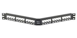 CPA24BLY, Panduit Mini-Com Patch Panel, 24 Port, Angled, All Metal Shielded, Black (MOQ: 1; Increment of 1)